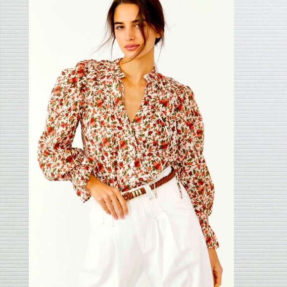 FREE PEOPLE Meant To Be Blouse NWT S Vintage Combo - Picture 4 of 9